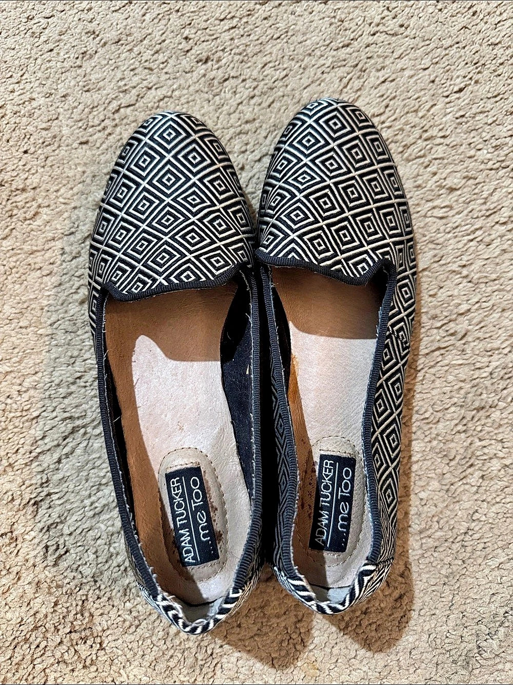 Adam Tucker Geometric Flats in Black & White US 6.5